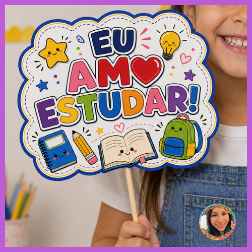 KIT Dia do estudante: Decoração para cesta - Tags - Marcador de página - Plaquinha para foto - Imagem 3