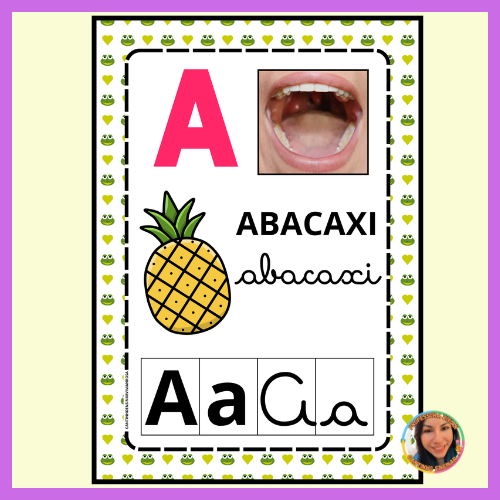 ALFABETO FÔNICO ILUSTRADO DE PAREDE – TEMA SAPINHOS