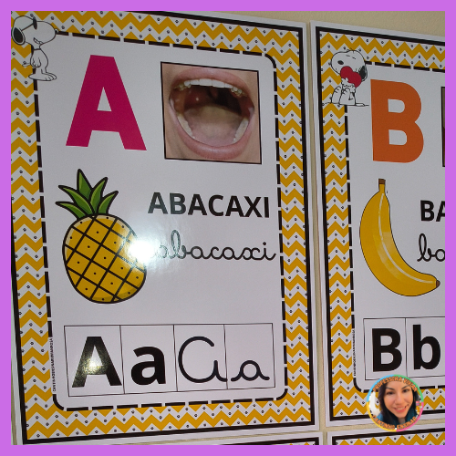 ALFABETO FÔNICO ILUSTRADO DE PAREDE - TEMA SNOOPY