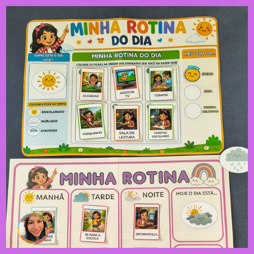 QUADRO DE ROTINA INFANTIL - MODELO MENINA 2