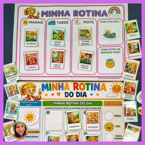 QUADRO DE ROTINA INFANTIL - MODELO MENINA 3