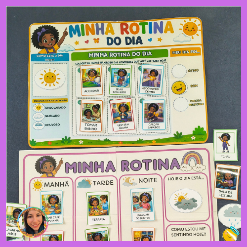 QUADRO DE ROTINA INFANTIL - MODELO MENINA 1