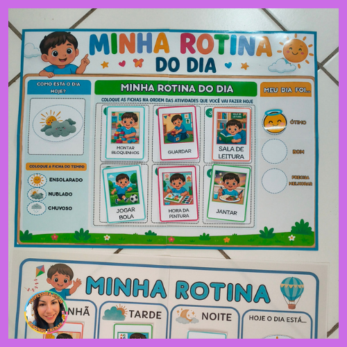 QUADRO DE ROTINA INFANTIL - MODELO MENINO 1