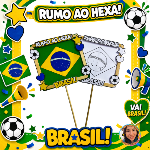 Atividade Interativa Bandeira com palitos – Copa do Mundo 2026