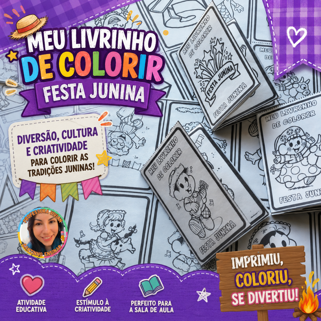 LIVRINHOS PARA COLORIR FESTA JUNINA