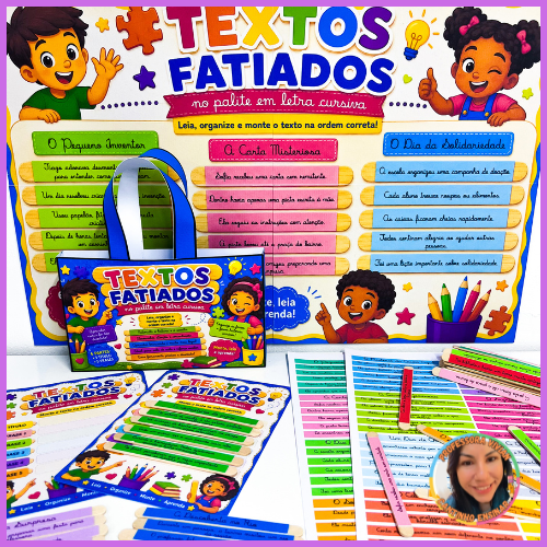 Textos Fatiados no Palito Letra Cursiva