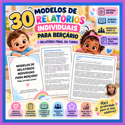 30 MODELOS DE RELATÓRIOS INDIVIDUAIS PARA BERÇÁRIO - FINAL DE ANO