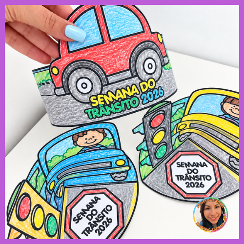Atividade Interativa para Colorir e Coroa Semana do Trânsito