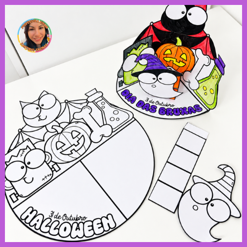 ATIVIDADE DE HALLOWEEN PARA COLORIR, RECORTAR E MONTAR – DIA DAS BRUXAS | PDF